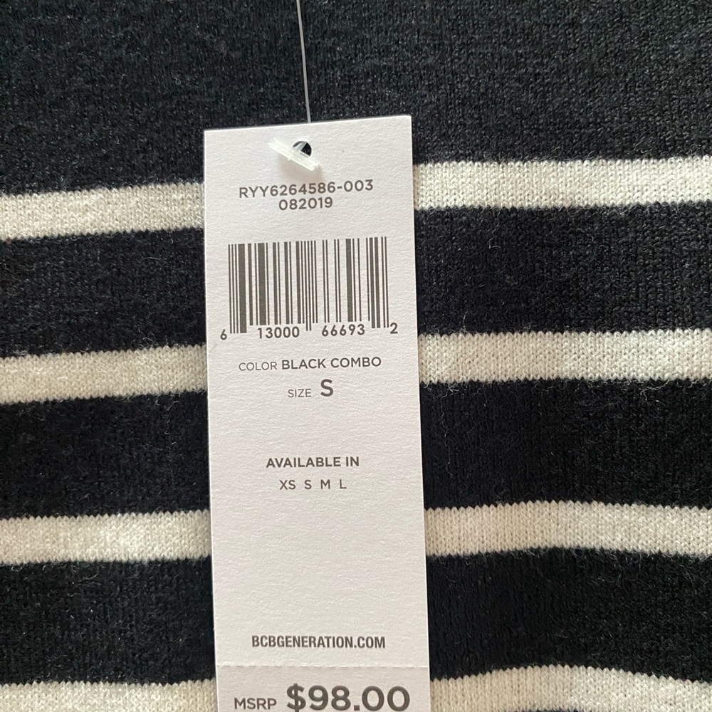BCBGeneration Black and White Striped Mini Dress - Picture 4 of 4